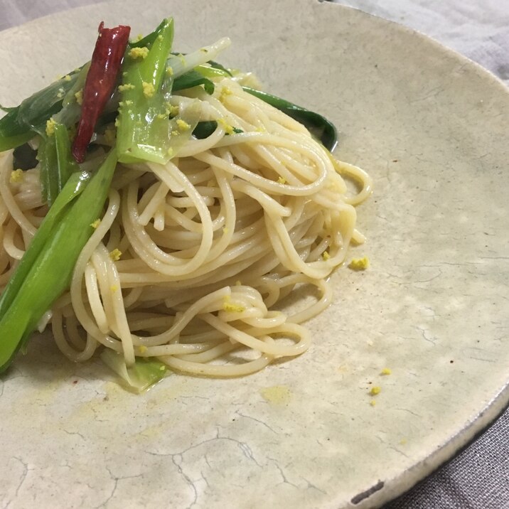 アンチョビとネギのパスタ レモンピールの香り レシピ 作り方 By Brown Tit 楽天レシピ